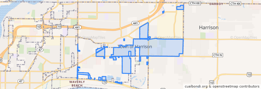 Mapa de ubicacion de Town of Harrison.