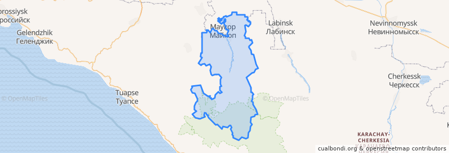 Mapa de ubicacion de Майкопский район.