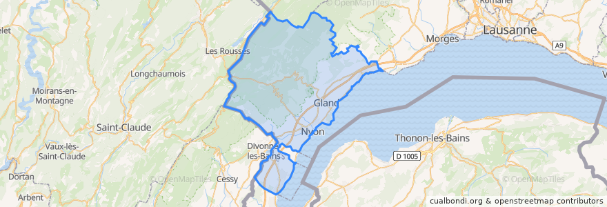 Mapa de ubicacion de District de Nyon.