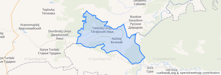 Mapa de ubicacion de Качелайское сельское поселение.