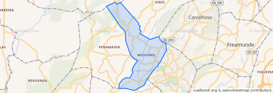 Mapa de ubicacion de Meixomil.