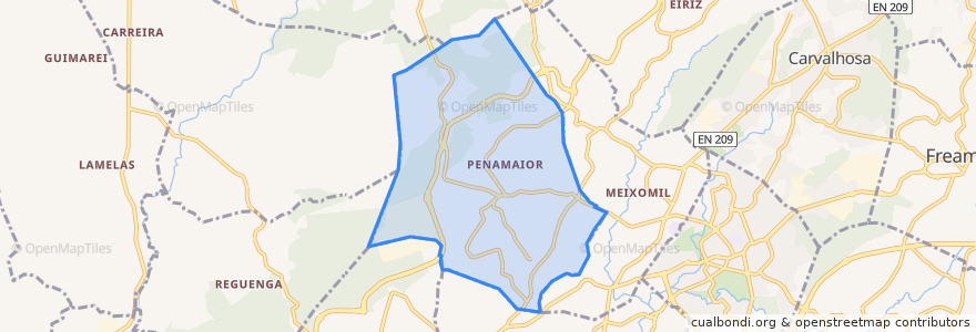 Mapa de ubicacion de Penamaior.