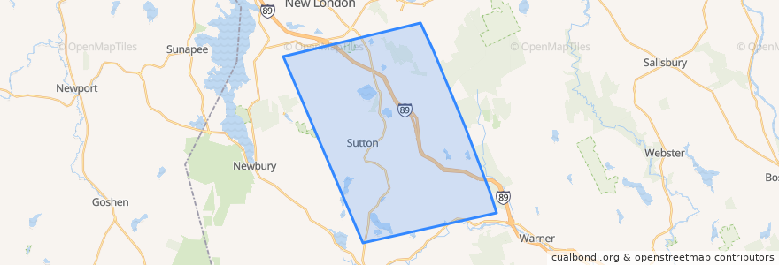 Mapa de ubicacion de Sutton.