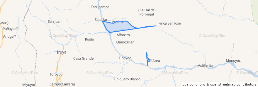 Mapa de ubicacion de Santa Rosa y Arpero.