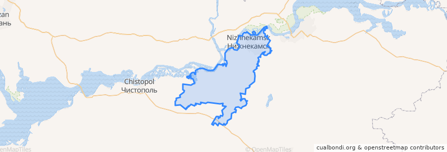 Mapa de ubicacion de Нижнекамский район.