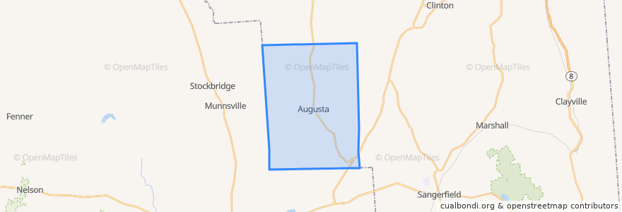 Mapa de ubicacion de Town of Augusta.