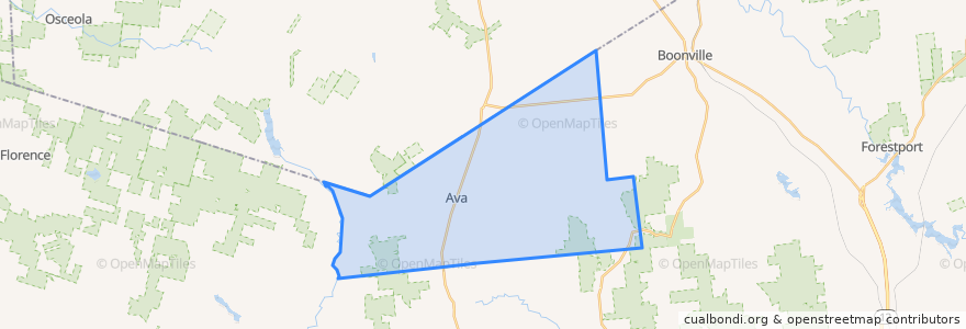 Mapa de ubicacion de Town of Ava.