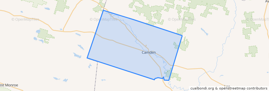 Mapa de ubicacion de Town of Camden.