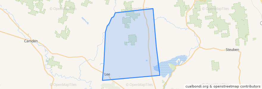 Mapa de ubicacion de Town of Lee.