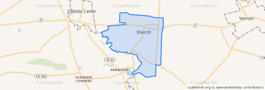 Mapa de ubicacion de City of Sherrill.