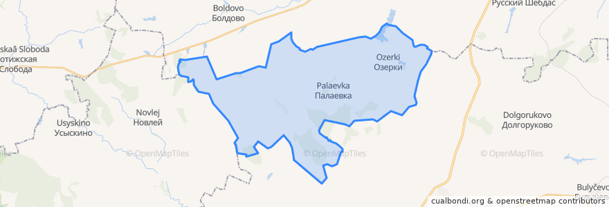 Mapa de ubicacion de Палаевско-Урледимское сельское поселение.