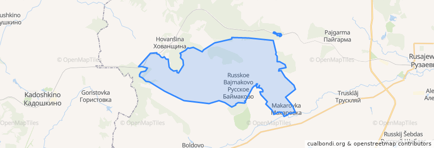 Mapa de ubicacion de Русско-Баймаковское сельское поселение.