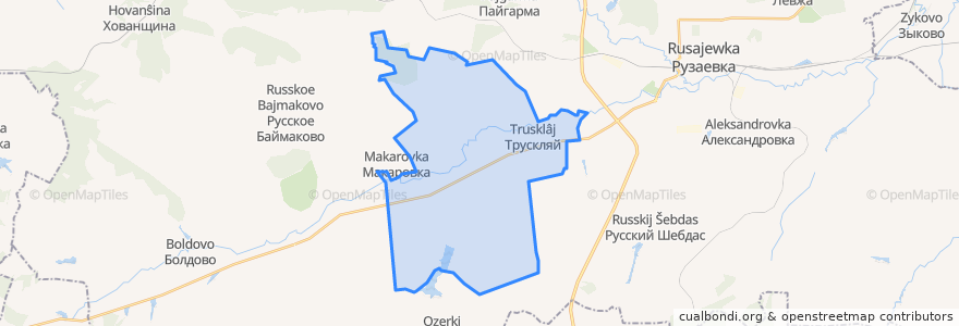 Mapa de ubicacion de Трускляйское сельское поселение.