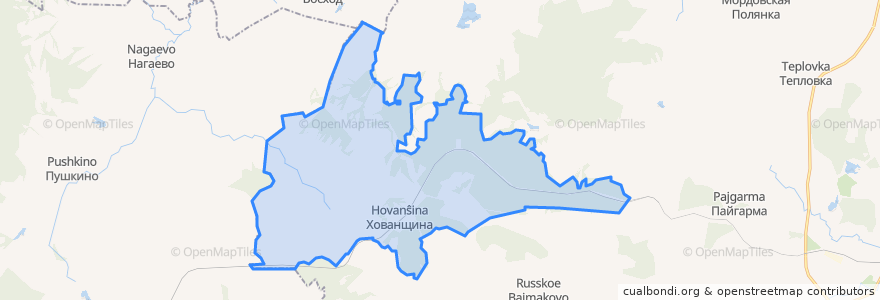 Mapa de ubicacion de Хованщинское сельское поселение.