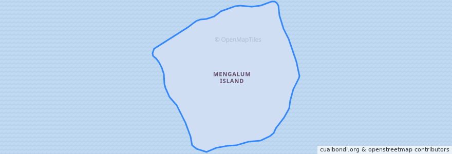 Mapa de ubicacion de Mengalum Island.