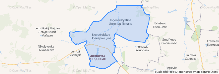 Mapa de ubicacion de Новотроицкое сельское поселение.