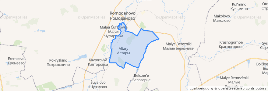 Mapa de ubicacion de Алтарское сельское поселение.