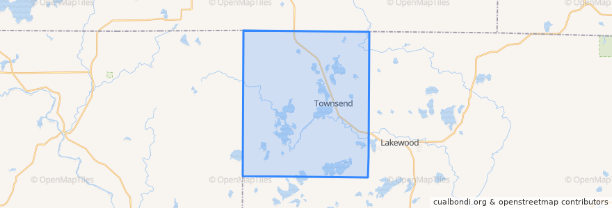 Mapa de ubicacion de Town of Townsend.
