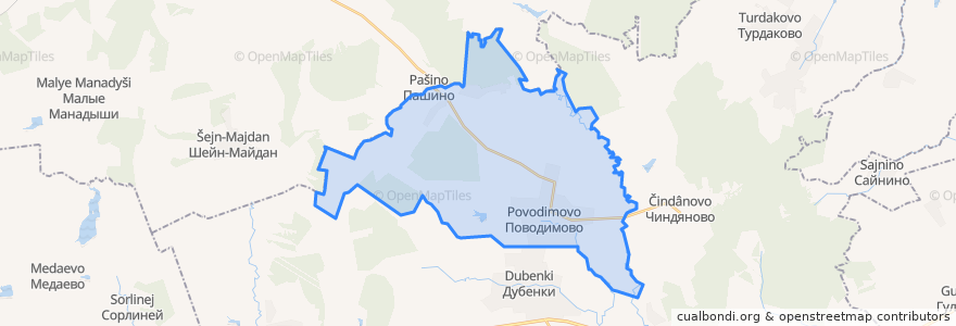 Mapa de ubicacion de Поводимовское сельское поселение.