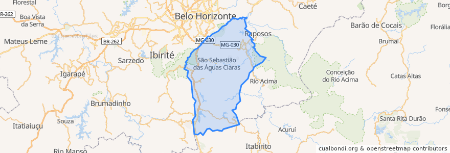 Mapa de ubicacion de Nova Lima.