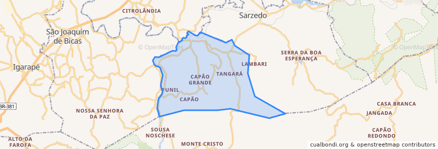 Mapa de ubicacion de Mário Campos.