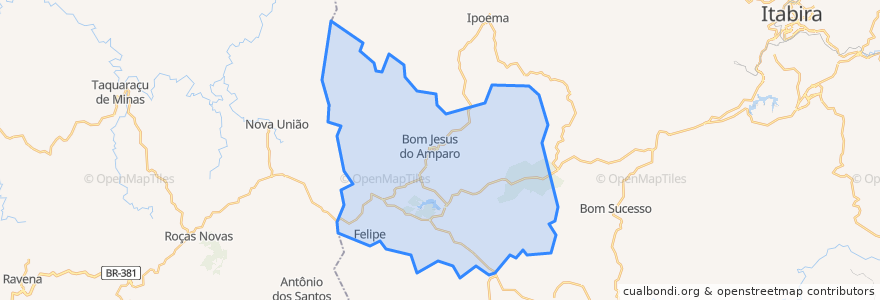 Mapa de ubicacion de Bom Jesus do Amparo.