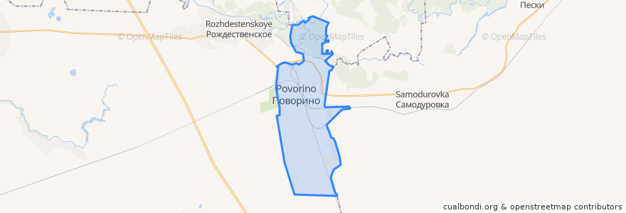 Mapa de ubicacion de городское поселение Поворино.