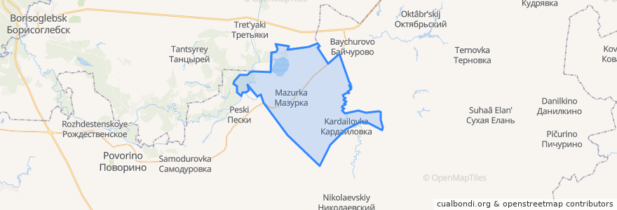 Mapa de ubicacion de Мазурское сельское поселение.