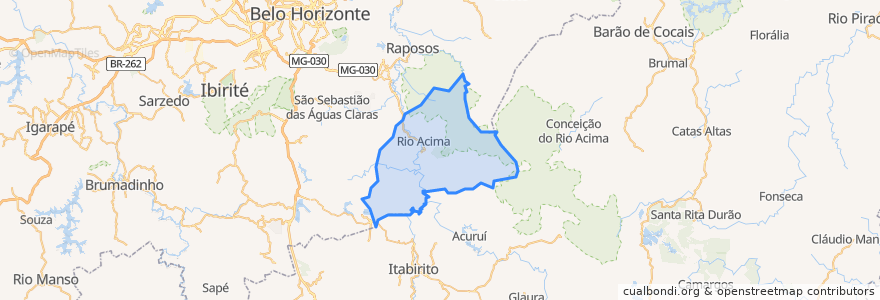 Mapa de ubicacion de Rio Acima.