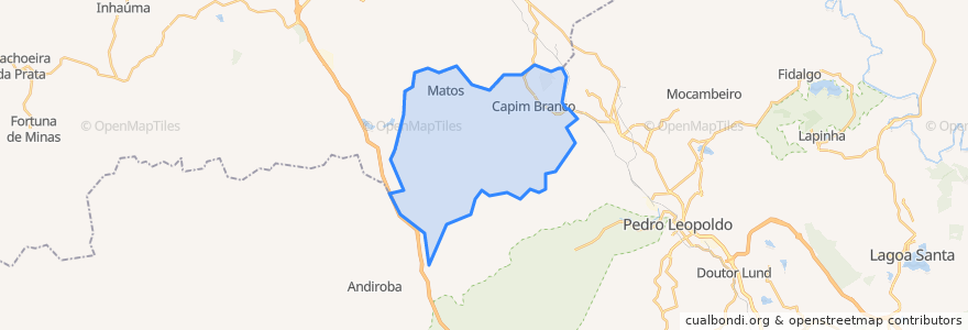 Mapa de ubicacion de Capim Branco.