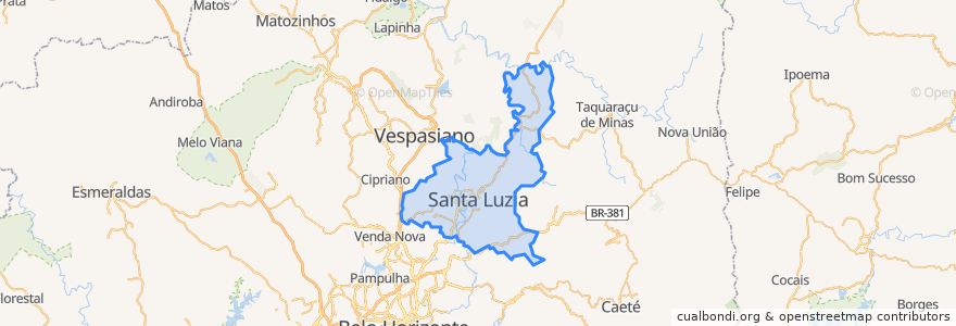 Mapa de ubicacion de Santa Luzia.