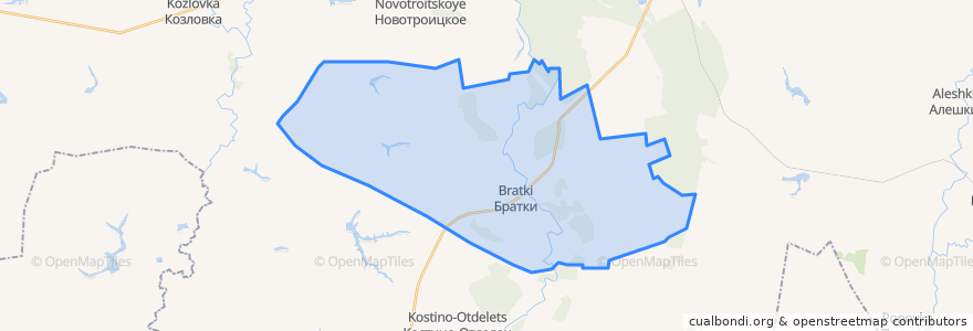 Mapa de ubicacion de Братковское сельское поселение.