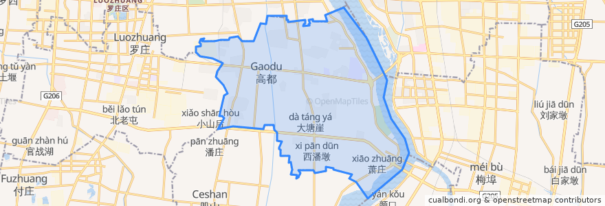 Mapa de ubicacion de 高都街道.