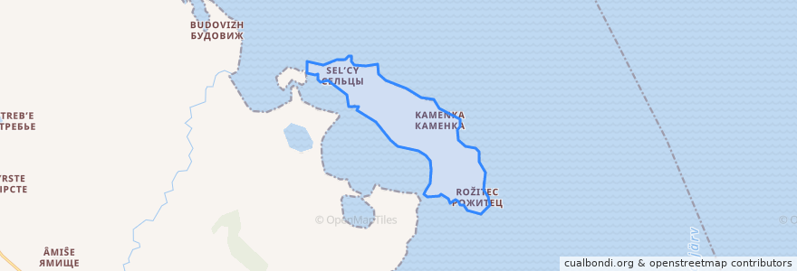 Mapa de ubicacion de остров Каменка.