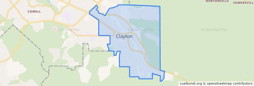 Mapa de ubicacion de Clayton.