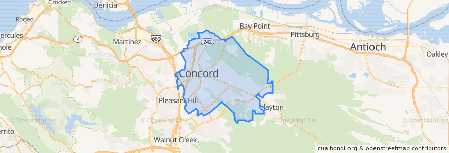 Mapa de ubicacion de Concord.