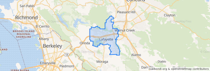 Mapa de ubicacion de Lafayette.