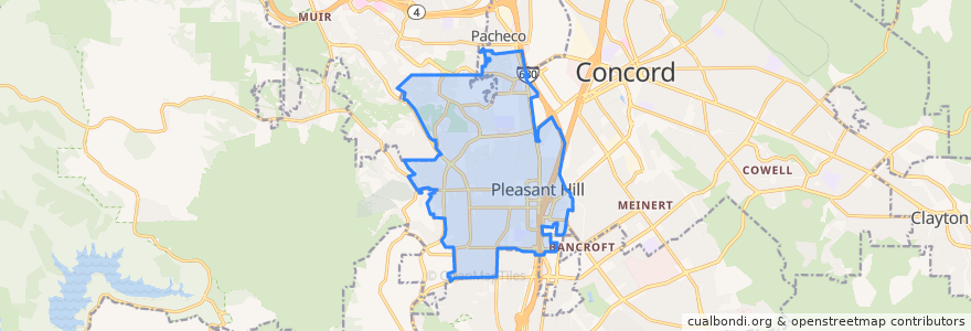 Mapa de ubicacion de Pleasant Hill.