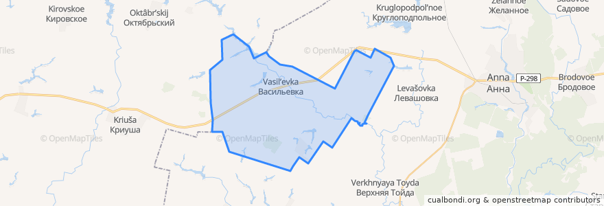 Mapa de ubicacion de Васильевское сельское поселение.