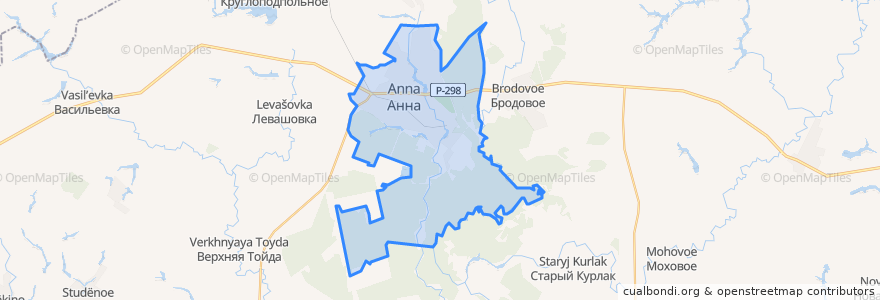 Mapa de ubicacion de Аннинское городское поселение.