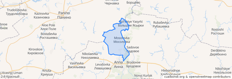 Mapa de ubicacion de Мосоловское сельское поселение.