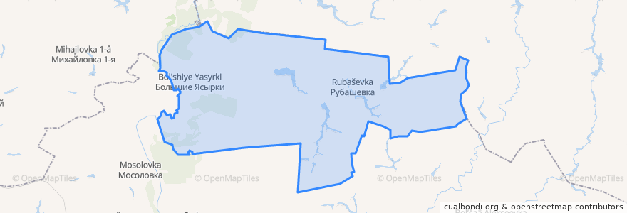 Mapa de ubicacion de Рубашевское сельское поселение.