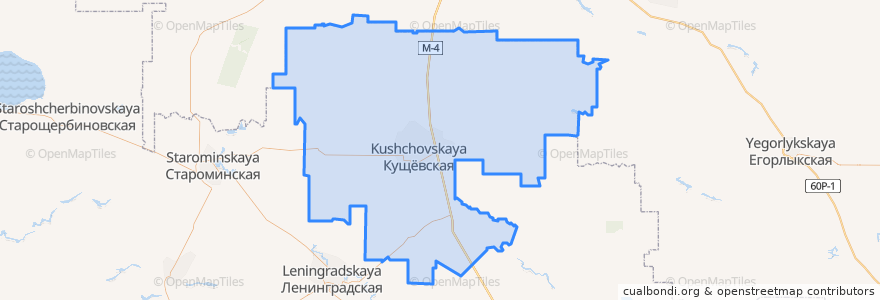 Mapa de ubicacion de Кущёвский район.