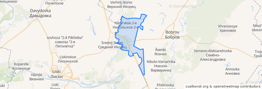 Mapa de ubicacion de Никольское сельское поселение.