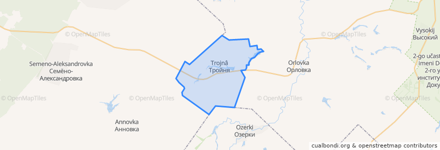 Mapa de ubicacion de Тройнянское сельское поселение.