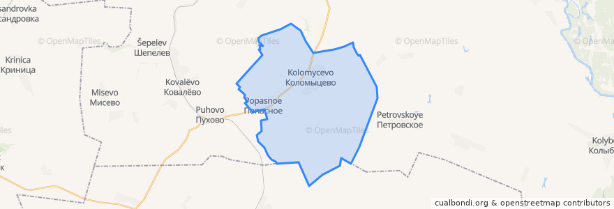 Mapa de ubicacion de Коломыцевское сельское поселение.