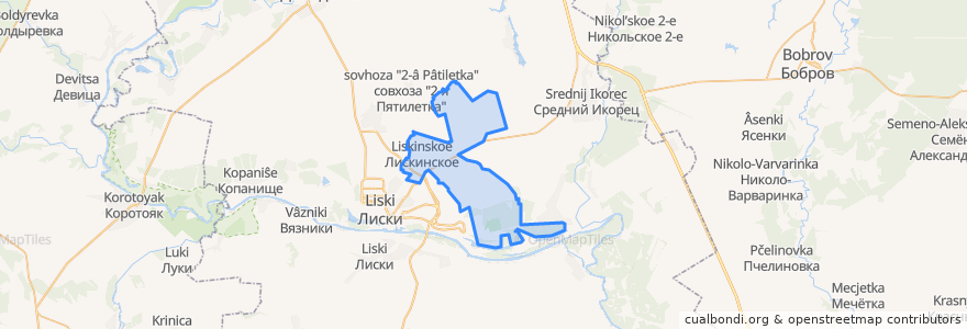 Mapa de ubicacion de Краснознаменское сельское поселение.