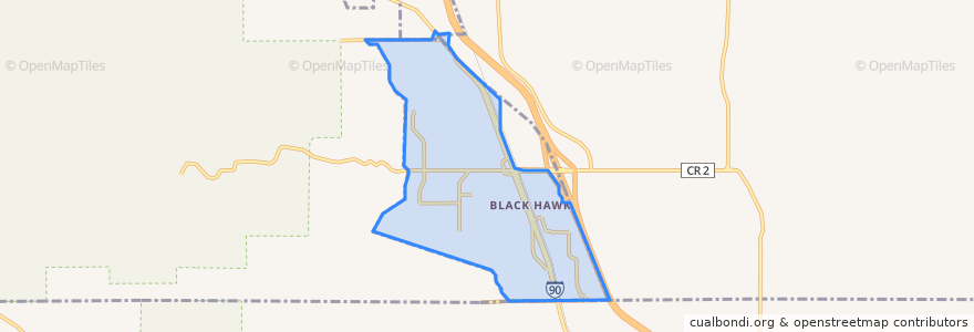 Mapa de ubicacion de Black Hawk.