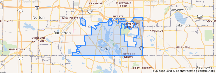 Mapa de ubicacion de Coventry Township.