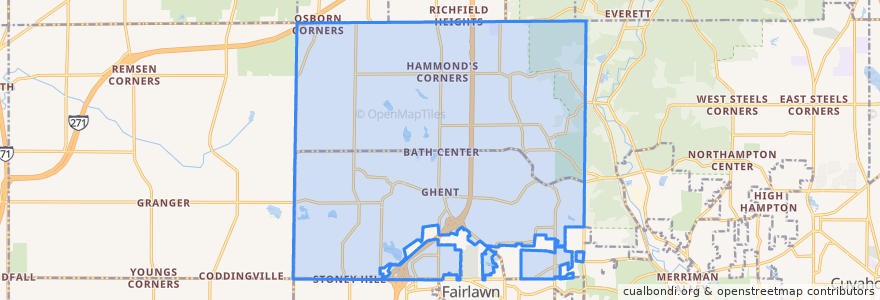 Mapa de ubicacion de Bath Township.